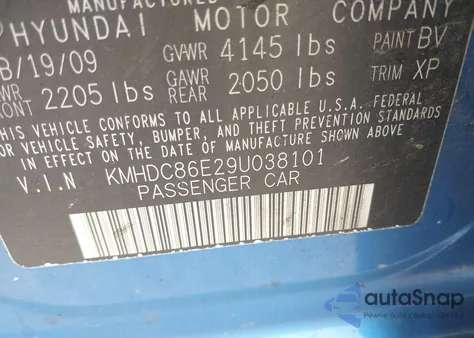 2009 Hyundai Elantra Touring from USA, damaged, VIN KMHDC86E29U038101